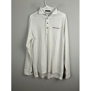 GREYSON‎ White Apache Long Sleeve Polo Shirt Men's Size L Sequioa Logo